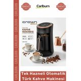 Carlburn Özel Üretim Crown Gold 800W Közde Pişiren 4 Fincan Kapasiteli Tek Hazneli Otomatik Türk Kahve Makine