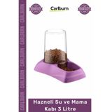 Carlburn Özel Üretim Dayanıklı Kaliteli Sert Plastik Büyük Boy Kedi Köpek Otomatik Hazneli Su Mama Kabı 3 Lt