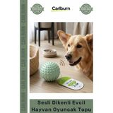 Carlburn Özel Üretim Dayanıklı Kauçuk Diş Kaşıyıcı Kedi Köpek Çiğneme Sesli Dikenli Evcil Hayvan Oyuncak Topu - Tek Ebat - Çok Renkli