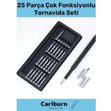 Carlburn Özel Üretim Dayanıklı Mıknatıslı Laptop Gözlük Saat Mini Plastik Kutulu 25 Parça Tornavida Seti