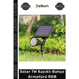 Carlburn Özel Üretim Dış Mekan Güneş Enerjili LED Peyzaj Aydınlatma Şık Solar 7W Kazıklı Bahçe Armatürü Rgb - Tek Ebat