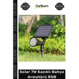 Carlburn Özel Üretim Dış Mekan Güneş Enerjili LED Peyzaj Aydınlatma Şık Solar 7W Kazıklı Bahçe Armatürü RGB