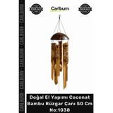 Carlburn Özel Üretim Doğal El Yapımı Dekoratif Egzotik Coconat Bambu Rüzgar Çanı 50 Cm No:1038