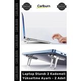Carlburn Özel Üretim Ergonomik Katlanabilir Plastik Kaymaz Laptop Standı 2 Kademeli Yükseltme Ayarlı 2 Adet - Tek Ebat - Renkli