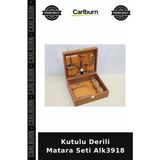 Carlburn Özel Üretim Hediyelik Şık Aksesuar Erkek Set Kutulu Derili Matara Seti ALK3918