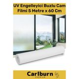 Carlburn Özel Üretim İç Göstermeyen Yapışkan İz Bırakmaz UV Engelleyici Buzlu Cam Filmi 5 Metre x 60 Cm