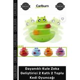 Carlburn Özel Üretim Interaktif Eğlenceli Dayanıklı Kule Zeka Geliştirici 2 Katlı 2 Toplu Kedi Oyuncak