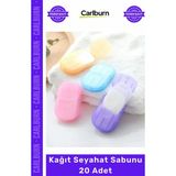 Carlburn Özel Üretim Kamp Outdoor Hijyenik Taşınabilir Pratik Temizlik Çözümleri Kağıt Seyahat Sabunu 20 Adet - Tek Ebat