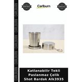 Carlburn Özel Üretim Kamp Outdoor Seyahat Katlanabilir Tekli Paslanmaz Çelik Shot Bardak ALK3935