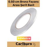 Carlburn Özel Üretim Kendinden Yapışkanlı Suya Dayanıklı 1 cm 50 Metre Bronz Fayans Arası Şerit Bant