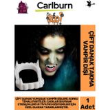 Carlburn Özel Üretim Kostüm Parti Halloween Cadılar Bayramı Esnek Beyaz Renk Çift Damak Takma Vampir Dişi