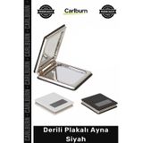 Carlburn Özel Üretim Lüks Dekoratif Ofis Hediyelik El Cep Çanta Boyu Tasarım Şık Kaliteli Derili Plakalı Ayna