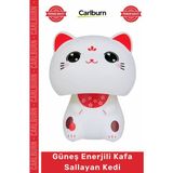 Carlburn Özel Üretim Maneki Neko Japon Kültürü Şans Solar Dekoratif Obje Güneş Enerjili Kafa Sallayan Kedi - Tek Ebat