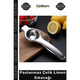 Carlburn Özel Üretim Manuel Ergonomik Metal Mutfak Bar Tipi Kaliteli Meyve Sıkma Aparatı Paslanmaz Çelik Limon Sıkacağı - Çok Renkli
