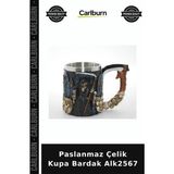 Carlburn Özel Üretim Metal Dayanıklı Mutfak Kamp Paslanmaz Çelik Kupa Bardak ALK2567 - Renkli