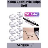 Carlburn Özel Üretim Montaj Kötü Görüntü Engelleyici İz Bırakmaz Kablo Sabitleyici Klips Seti 20 Adet