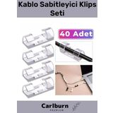 Carlburn Özel Üretim Montaj Kötü Görüntü Engelleyici İz Bırakmaz Kablo Sabitleyici Klips Seti 40 Adet