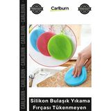 Carlburn Özel Üretim Mutfak Temizleme Süngeri Esnek Renkli Silikon Bulaşık Yıkama Fırçası Tükenmeyen 2 Adet - Tek Ebat