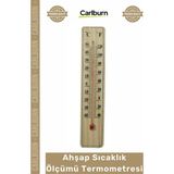 Carlburn Özel Üretim Naturel Duvar Tipi 15CM Küçük Boy Ahşap Oda Sıcaklığı Sıcaklık Ölçümü Termometresi - Tek Ebat