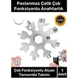Carlburn Özel Üretim Paslanmaz Çelik Çok Fonksiyonlu Alyan Tornavida Takımı Anahtarlık Konserve Açıcı