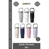 Carlburn Özel Üretim Paslanmaz Isı Korumalı Vakumlu Sızdırmaz 500ML Mat Ergonomik Çelik Termos Gri - Çok Renkli