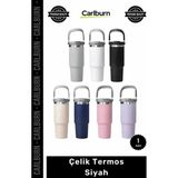 Carlburn Özel Üretim Paslanmaz Isı Korumalı Vakumlu Sızdırmaz 500ML Mat Ergonomik Çelik Termos Siyah - - Çok Renkli