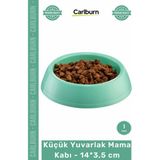 Carlburn Özel Üretim Plastik Yerli Üretim Sağlam Dayanıklı Hijyenik Temizlenebilir Küçük Yuvarlak Mama Kabı - Çok Renkli