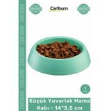 Carlburn Özel Üretim Plastik Yerli Üretim Sağlam Dayanıklı Hijyenik Temizlenebilir Küçük Yuvarlak Mama Kabı