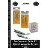 Carlburn Özel Üretim Profesyonel Çelik Keskin Bıçaklı Şık Ergonomik Diana 2 Li Renkli Vakumlu Tırnak Makası