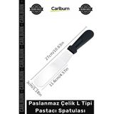 Carlburn Özel Üretim Profesyonel Mutfak Ekipmanı Ergonomik Saplı Paslanmaz Çelik L Tipi Pastacı Spatulası