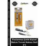 Carlburn Özel Üretim Profesyonel Paslanmaz Çelik Manikür Pedikür Kişisel Bakım Tırnak Makası Seti 2'li