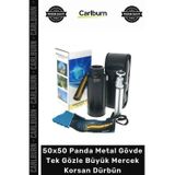 Carlburn Özel Üretim Profesyonel Zoomlu Teleskop 50x50 Panda Metal Gövde Tek Gözle Büyük Mercek Korsan Dürbün
