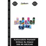 Carlburn Özel Üretim Seyahat Sporcu Matara Katlanabilir Portatif Silikon Su Şişesi 500 ml ALK3140