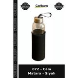 Carlburn Özel Üretim Şık Günlük Minimal Su Şişesi 072 - Cam Matara - Siyah