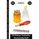 Carlburn Özel Üretim Teknik Hassas Mıknatıslı 31 Parça Elektronik Saat Tamir Yumurta Tornavida Uç Seti Takımı - Çok Renkli