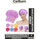 Carlburn Özel Üretim Yumuşak Hızlı Kuruma Sağlayan Yüksek Emici Mikrofiber Havlu Saç Kurutma Bonesi 30X25X16 - Çok Renkli