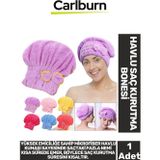 Carlburn Özel Üretim Yumuşak Hızlı Kuruma Sağlayan Yüksek Emici Mikrofiber Havlu Saç Kurutma Bonesi 30x25x16