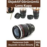 Carlburn Paslanmaz Çelik Objektif Görünümlü Sevgili Hediye Ilginç Lens Kupa Çelik Kahve Çay Termos Mug Bardak - Renkli