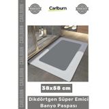Carlburn #Paspas Dayanıklı Nappa Deri Yüzey Hızlı Kuruyan Kaymaz Ev Tipi Dikdörtgen Süper Emici Banyo Paspası