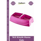 Carlburn #petshop Dayanıklı 1 Sınıf Plastik Küçük Irk Kedi Köpek Servis Kabı Hijyeni Ikili Küçük Mama Su Kabı