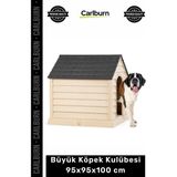 Carlburn #petshop Su Geçirmez Plastik Dış Mekan Bahçe Tipi Konforlu Büyük Köpek Kulübesi 95X95X100 cm - Çok Renkli - Tek Ebat