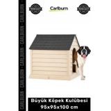 Carlburn #Petshop Su Geçirmez Plastik Dış Mekan Bahçe Tipi Konforlu Büyük Köpek Kulübesi 95x95x100 cm