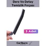 Carlburn Pratik Çok Amaçlı Temizlik Ince Banyo Mutfak Derz Arası Detay Temizlik Fırçası 3 Adet - Gri - Standart