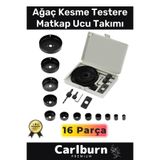 Carlburn Premium 16 Parça Panç Seti Ağaç Kesme Alyan Anahtarlı Alçıpan Tavan Kesme Matkap Ucu Takımı