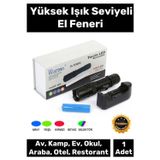 Carlburn Premium 500 Metre Menzilli Şarj Edilebilir 10W 2000 Lümen 4 Renk Güçlü El Feneri