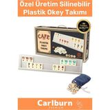 Carlburn Premium Antibakteriyel Kir Tutmayan Çizilmeye Dayanıklı Silinebilir Plastik Kahveci Kafe Okey Takımı