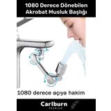 Carlburn Premium Çift Fonksiyonlu Metal Görünümlü 1080 Derece Dönebilen Akrobat Musluk Ucu Başlığı