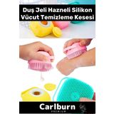 Carlburn Premium Duş Jeli Hazneli Silikon Fırça Kese Çok Amaçlı Vücut Temizleme Kesesi Banyo Lifi