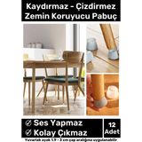 Carlburn Premium Kaydırmaz Çizdirmez Mobilya Masa Sandalye Zemin Koruyucu Silikon Pabuç Ayak Kılıf 12 Adet