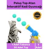 Carlburn Premium Seri Evcil Hayvan Tabancalı Hareketli 30 Peluş Toplu Top Atan İnteraktif Kedi Oyuncağı Seti